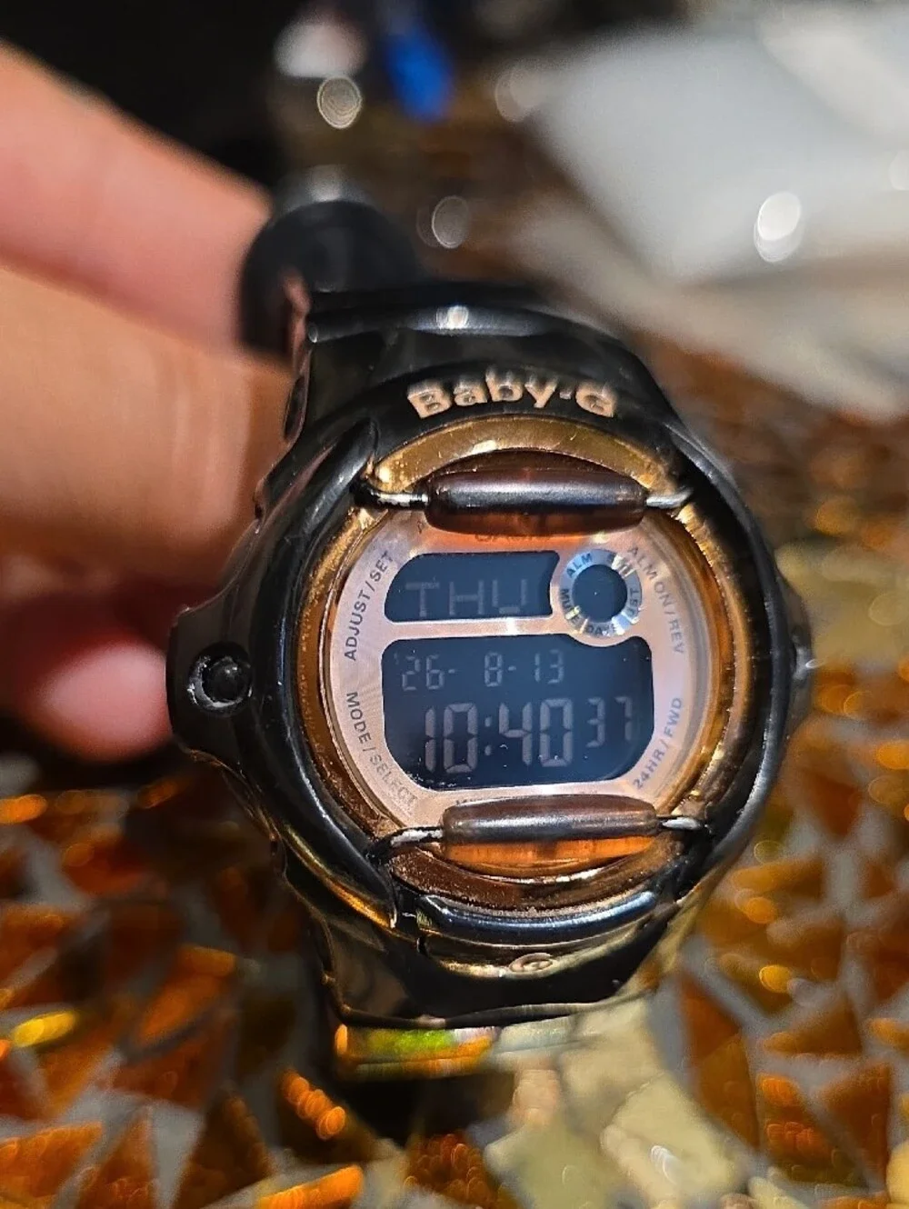 Black and Gold Sport Digital Watch